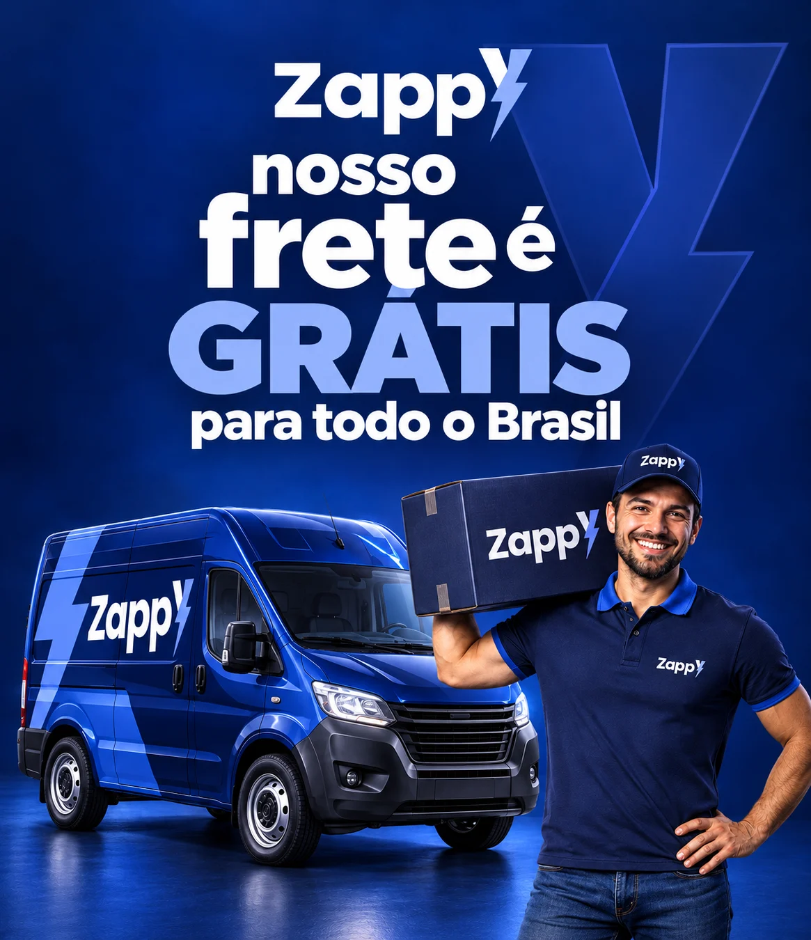 Zappy: nosso frete é grátis para todo o Brasil.