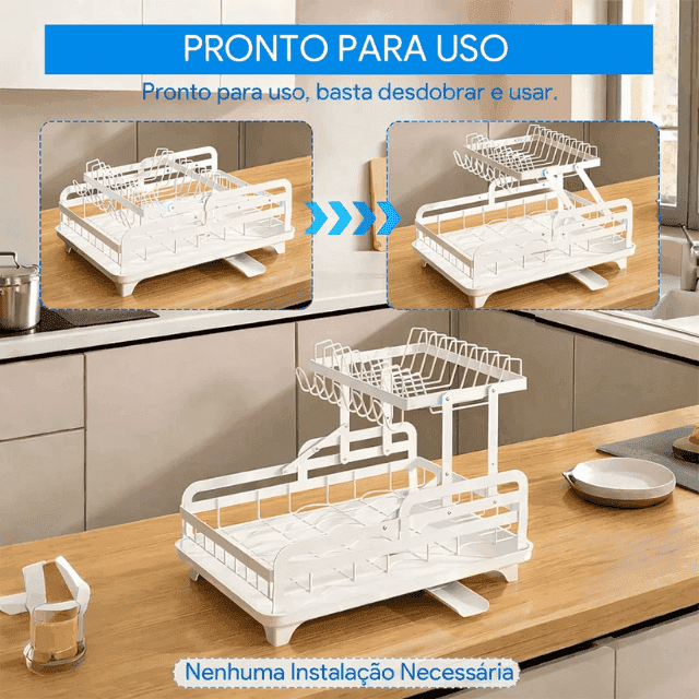 Escorredor de Aço Inox Multifuncional com Kit de Utensílios de Cozinha, foto 4