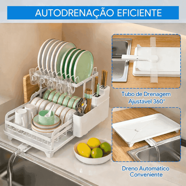 Escorredor de Aço Inox Multifuncional com Kit de Utensílios de Cozinha, foto 5