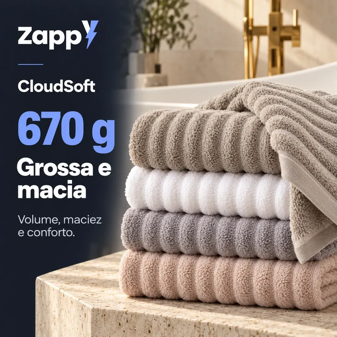 CloudSoft, Toalha Premium Algodão Turco | Kit 10 Banhão com 10 Rosto, foto 5