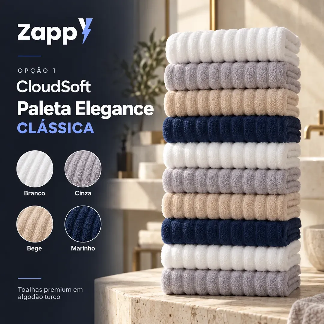 CloudSoft, Toalha Premium Algodão Turco | Kit 10 Banhão com 10 Rosto, foto 8